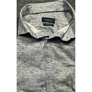 Busatchi Men's XL OoohCotton Tech Button-Down Shirt Heather Gray 8-Way Stretch